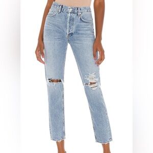 Agolde Jamie High Rise Classic Crop in Shakedown size 28